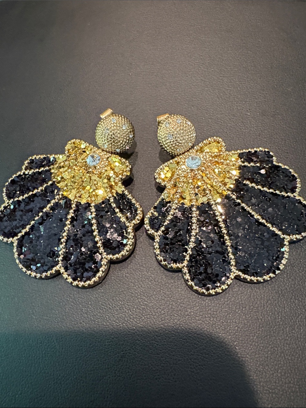 H&M glittery shell earrings